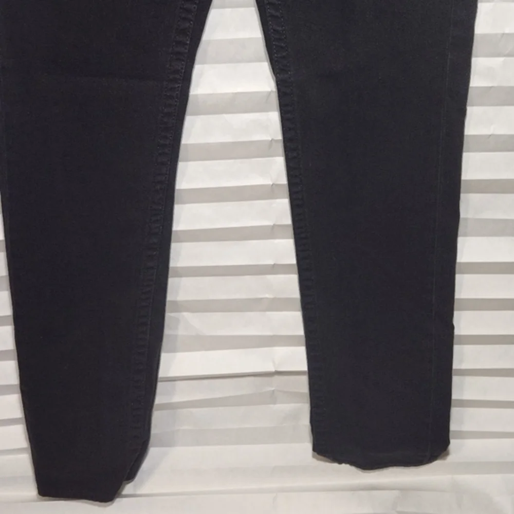 True Religion Ricky‎ Straight Denim Jeans Jet Black w/Flaps 32x35 Super T Stitch